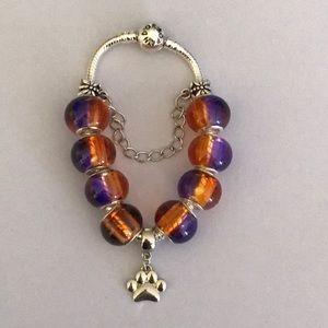 Jewelry - Clemson Tigers Pandora Bracelet with REGULAR BEADS Jewelry - Clemson Tigers Pandora Bracelet with REGULAR BEADS